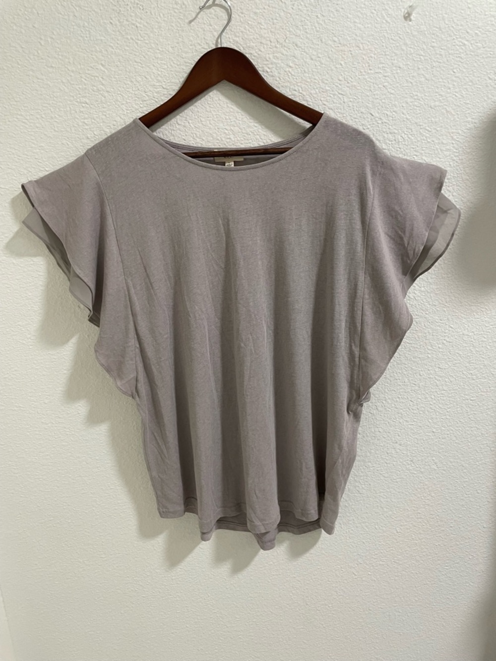 Ott Relaxed Flutter Sleeve Tee - Taupe